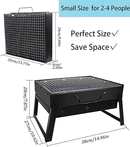 BBQ Grill Outdoor Portable Charcoal Grill, Lightweight Barbecue with Handle Grill Foldable BBQ Grills for Outdoor Cooking, Picnic, Camping, Patio Backyard Cooking (Size : M) (M) (M)