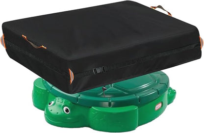 Outdoor Turtle Sandbox Cover, Square Kids Sand Box Covers Waterproof and Windproof, Children's Large Sandboxes Cover Sandproof.44 Lx40 Wx10 H,Black.