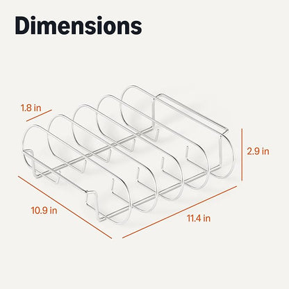 Amazon Basics Stainless Steel Rib Rack for Smoking and Grilling, Holds up to 4 Full Racks, Dishwasher-Safe BBQ Accessory, Silver, 1-Pack