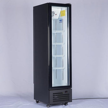 Commercial Beverage Refrigerator Display Fridge,6 Cu Ft Small Slim Single Glass Door Merchandiser Drink Cooler with LED Light Adjustable Shelves,ETL Approval
