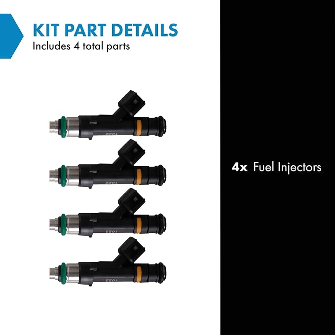 TRQ Fuel Injector Set | For 2013-2016 Ford C-Max 2008-2011 Focus 2013-2015 Fusion 2010-2013 Transit Connect Lincoln MKZ