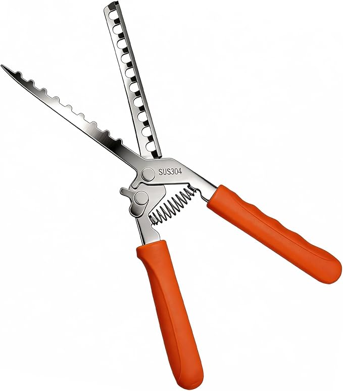 Rib Membrane Removal Tool, 11 Inch Stainless Steel Rib Prep Tool Membrane Remover, Pork Rib Skinner with Non-Slip Handle for Effortless BBQ Preparation (Orange)