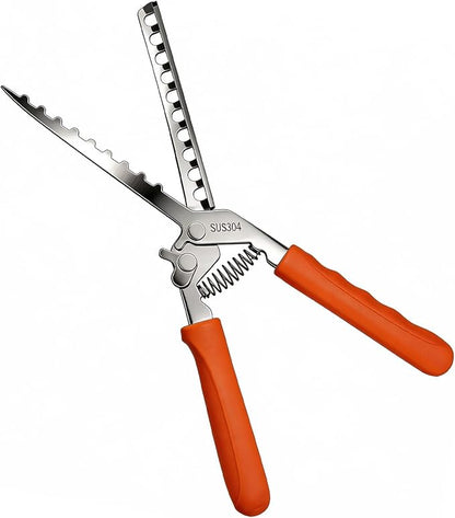 Rib Membrane Removal Tool, 11 Inch Stainless Steel Rib Prep Tool Membrane Remover, Pork Rib Skinner with Non-Slip Handle for Effortless BBQ Preparation (Orange)