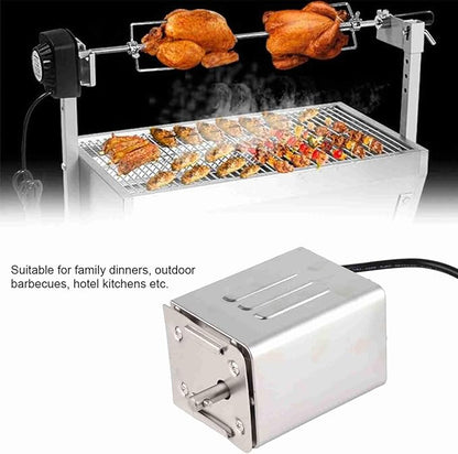 30kg Outdoor Rotisserie Kit Stainless Steel BBQ Rotisserie Motor Electric Roaster Barbecue Motor Roast Meat Grill (3-4RPM)