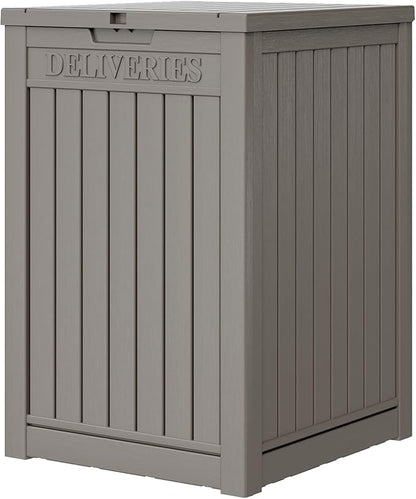 LHBGO Package Delivery Box for Outside, 48 Gallon Storage with Lockable Secure, Large Double Wall Resin Outdoor Package Delivery Waterproof Deck