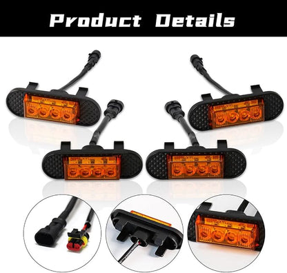 LED Grill Lights For Ford Bronco 2021 2022 2023 Amber Grille Lamps Kit 4 Pcs with Fuse