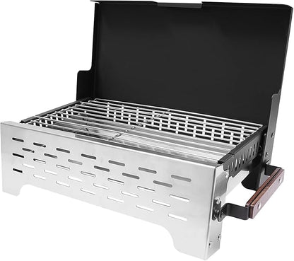Tabletop Charcoal Grill, Portable Outdoor Camping Charcoal BBQ Grill for Camping Picnics, Backyard Garden Beach Party, Installation-free