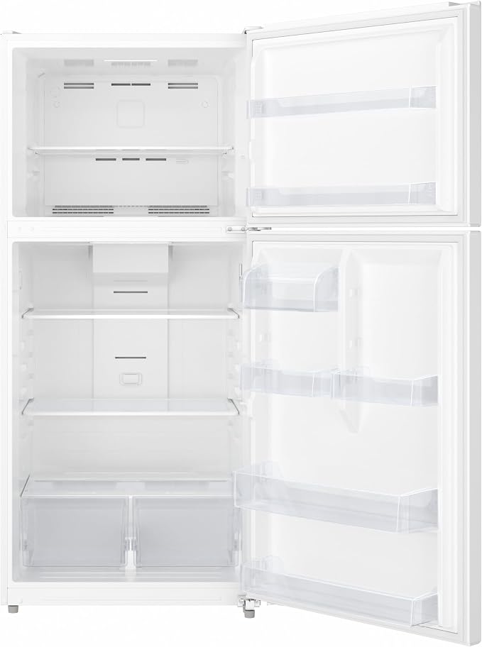KoolMore 30 Inch 18 Cu Ft Top Freezer Refrigerator, White, Freestanding Full Size Fridge Freezer for Home Kitchen or Garage