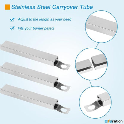 3-Pack Universal Adjustable Crossover Tubes for Charbroil | Carryover Tubes for Charbroil Kenmore and Others Most Gas Grill