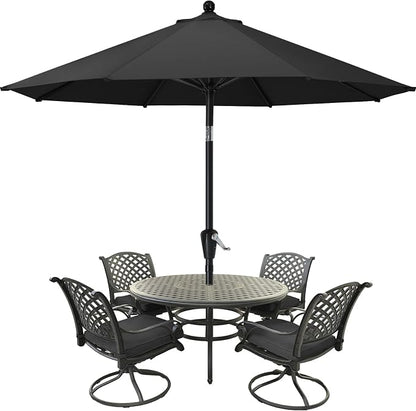 MASTERCANOPY 9ft Patio Umbrella with Tilt & Crank, Dark Gray | 8 sturdy ribs;UV/water resistant;Vent;easy setup;for garden/deck/backyard/pool