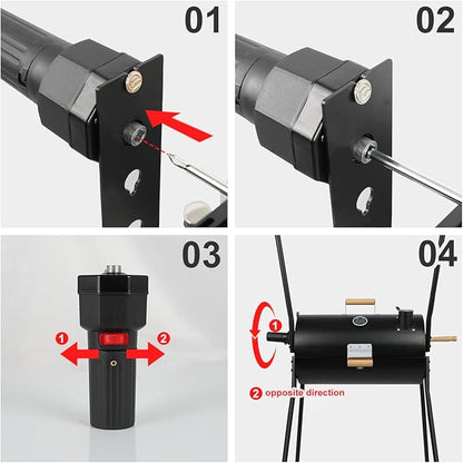 Portable Charcoal Grill with Thermometer, Double-sided Smoker Grill for Outdoor Camping Backyard Party Travel