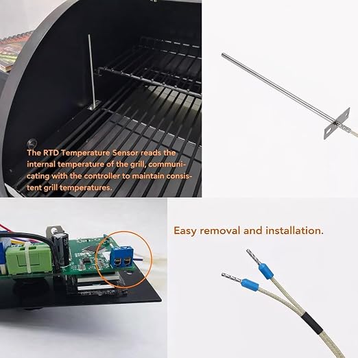 Digital Thermostat Kit Compatible with Traeger Pellet Grills BAC236 | BAC283 BAC388 BAC389 BAC382 BAC200 Replacement Part with 7" RTD Temperature Sensor, Temperature Controller LED Panel