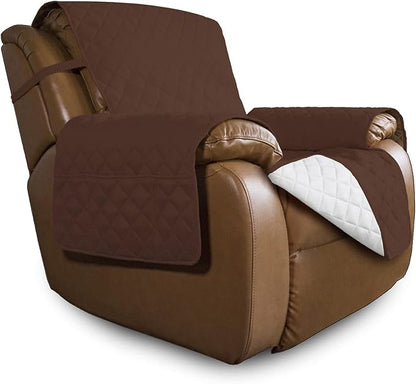 Easy-Going Reversible Couch Cover, Oversized Recliner, Coffee/Ivory | Machine Washable Slipcover For Dogs, Water Resistant Furniture Mat For Living Room, Non-Slip Sofa Cover, Pet Friendly