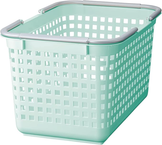 Like-it│SCB-4│Daily use inside or outside of the home. Movable handles make it easy to carry around.|Bathroom essentials, kid's toys, tools, and gardening.|18.03" x 12.01"x 10.35"| Mint Blue |6.6 gal