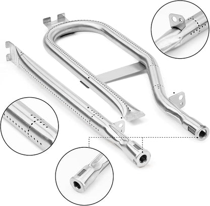 Grill Replacement Parts for Dyna-Glo DGH474CRP, DGH485CRP, DGH483CRP, Porcelain Steel Heat Shield for Dyna-Glo 5 Burner Grill,Dyna-Glo 4 Burner DGH450CRP, Heat Plate and Burne Kit for Revoace GBC1793W