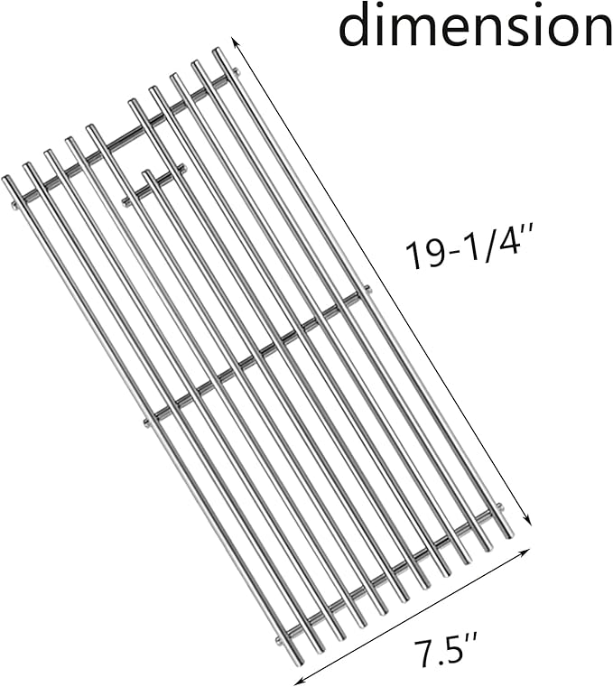19-1/4" Stainless Steel 5 Cooking Grates Replacement Parts for Bull Angus 40" Grill 57568 57569 57568CE 57568AGA 57569CE Brahma Lion Premium L90000 57569CE 57569CE And Cal Flame Gas Grill 16517