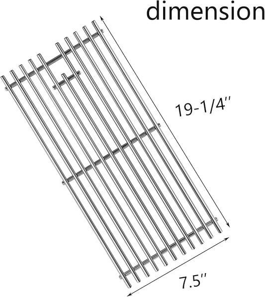 19-1/4" Stainless Steel 5 Cooking Grates Replacement Parts for Bull Angus 40" Grill 57568 57569 57568CE 57568AGA 57569CE Brahma Lion Premium L90000 57569CE 57569CE And Cal Flame Gas Grill 16517