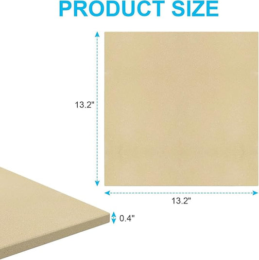 13.2" Square Pizza Stone for Ooni Karu 12 Pizza Oven,BBQ Baking Accessories for Ooni Koda Fyra 12 Pizza Oven,Most Similar Size Oven and Grill,Cordierite