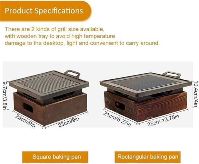 Barbecue Charcoal Grill Portable BBQ Grill Barbecue Grill Charcoal BBQ Oven Non-Stick Cooking Tools Charcoal BBQ Grill(23x23cm)