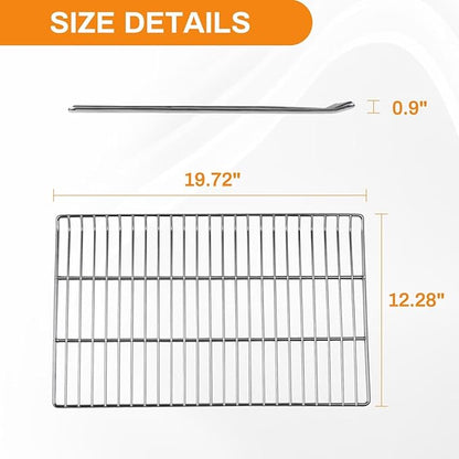 Cooking Grates Replacement Parts for Masterbuilt 40 Inch Electric Smoker, 19.69" x 12.28" Grill Grid, Replace Smoker Racks for Masterbuilt MB20070115, MB20072918, MB20074719, MB20072916, 4 Pack