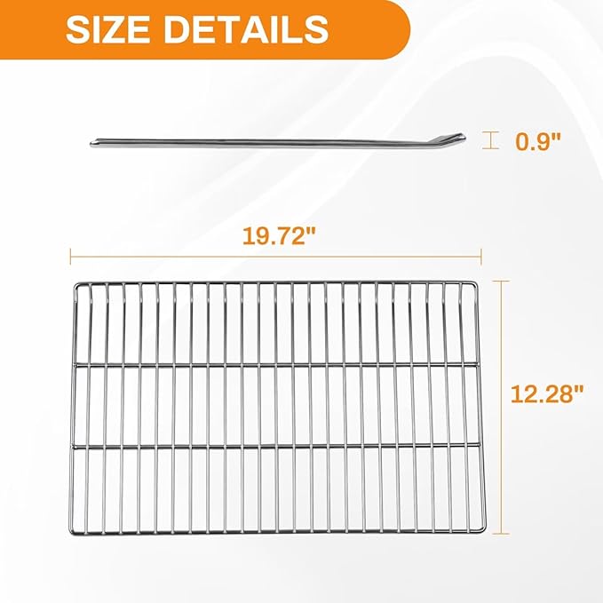 Cooking Grate Replacement Parts for Masterbuilt 40 Inch Electric Smoker, 19.69" x 12.28" Grill Grids, Smoker Grates for Masterbuilt MB20070115, MB20072918, MB20074719, MB20072916, 2 Pack