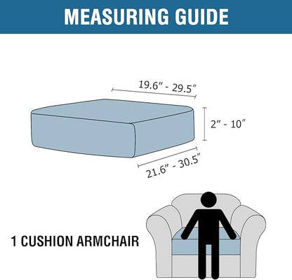 H.VERSAILTEX Velvet Stretch Couch Cushion Cover Plush Cushion Slipcover for Chair Cushion Furniture Protector Seat Cushion Sofa Cover (1 Piece Armchair Cushion Covers, Deep Teal)