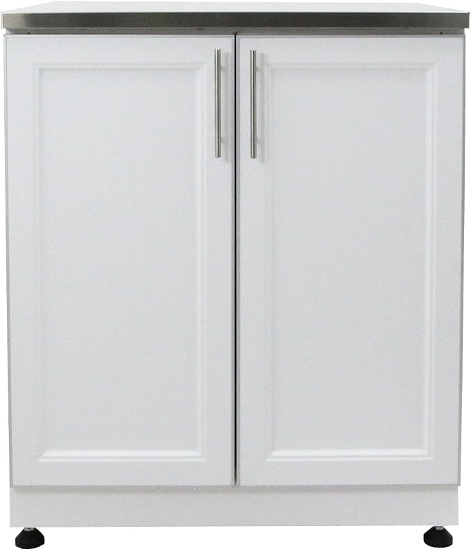 Blue Sky Outdoor Living White Shaker 4-Piece Outdoor Kitchen Combo Set 6 – Modular Weather-Resistant Storage Cabinets