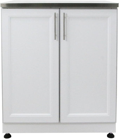 Blue Sky Outdoor Living, OKC3026WSD2W, White Shaker 2-Door Outdoor Kitchen Cabinet – Weather-Resistant Galvanized Steel Modular Base – Durable Patio and Backyard Storage