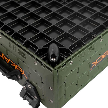 YakAttack ShortStak Solo Storage Box - Size & Color Options | Standalone Low-Profile Crate with Lid, Hinges & Latches | GridLoc Mounting Panels | Slider Feet for Under-Seat Use | Made in USA