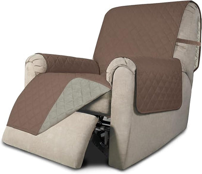 Easy-Going Reversible Couch Cover, Recliner 22 in, Brown/Beige | Machine Washable Slipcover For Dogs, Water Resistant Furniture Mat For Living Room, Non-Slip Sofa Cover, Pet Friendly