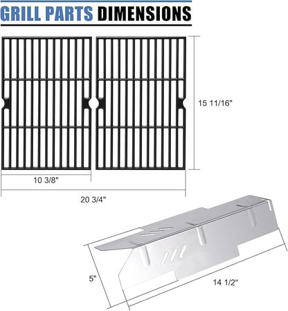Grill Replacement Parts for Dyna Glo DGF350CSP DGF350CSP-D 2 Burner Grill Models, Replacement for Dyna Glo DGF350CSP Heat Tent Heat Shield, for Dyna-Glo DGF350CSP Grates