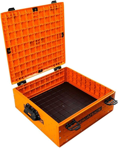 YakAttack ShortStak Solo Storage Box - Size & Color Options | Standalone Low-Profile Crate with Lid, Hinges & Latches | GridLoc Mounting Panels | Slider Feet for Under-Seat Use | Made in USA