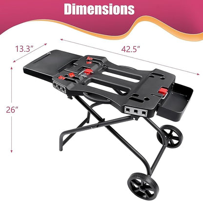 Portable Grill Cart for Weber Q1200, Q1000, Q2200, Q2000, Collapsible Griddle Stand for Blackstone 17" 22" Table Top Griddles, Outdoor Portable Folding Cart