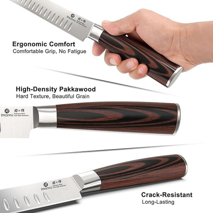 imarku Brisket Knife, 12 Inch Ultra Sharp Carving Slicing Knife for Brisket, BBQ, Turkey, Ham, Ribs, and Roast Beef, Japanese High Carbon Stainless Steel Blade, Ergonomic Pakkawood Handle, Gift Box