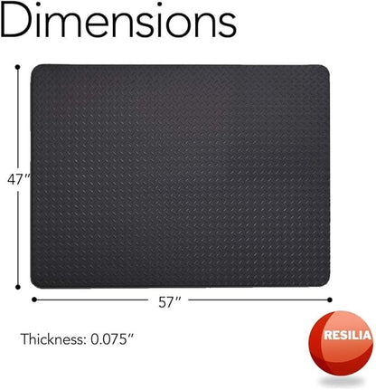 RESILIA X-Large Under Grill Mat – Heavy Duty, Reusable Outdoor Floor Protector Mats for Deck, Patio, & Garage – 57 Inch x 47 Inch, Black Diamond Plate, Made in the USA