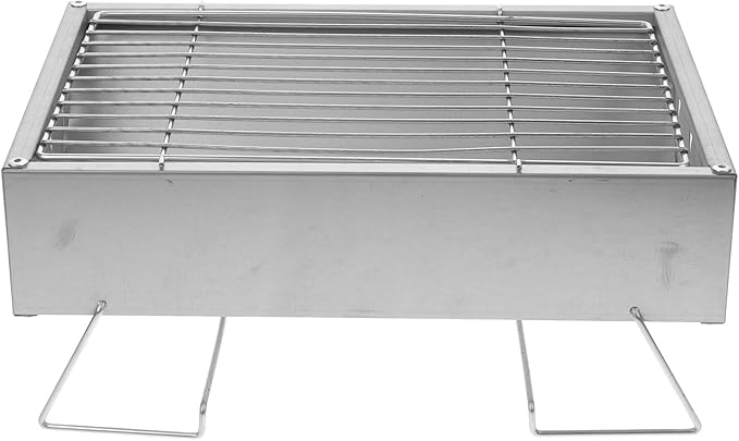 Stainless Steel Foldable Outdoor Bbq Grill Rack 36x26.5x17.5cm Portable Charcoal Stove for Camping Backyard Patio Barbecue