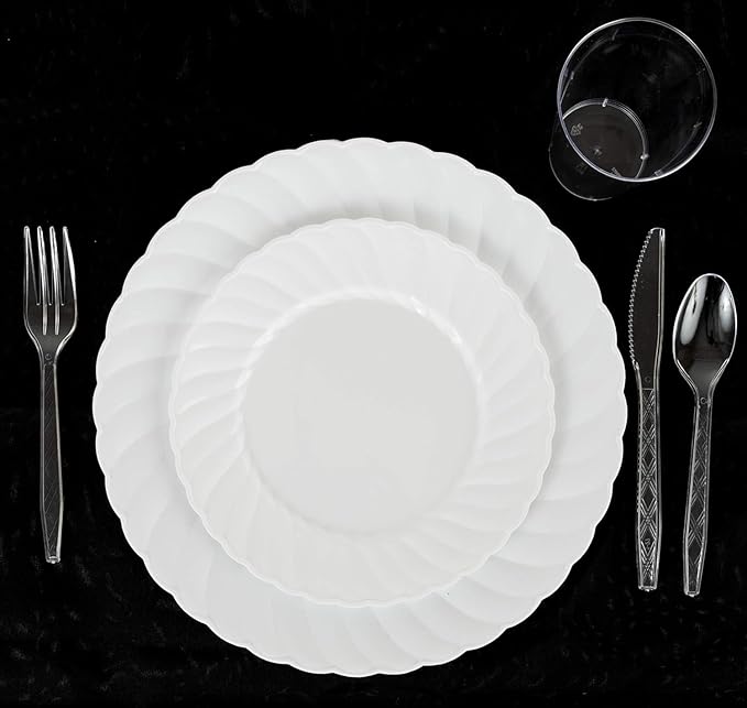 PARTY BARGAINS Argyle Settings Clear Plastic Cutlery Set 2160‑Piece – 1080 Forks, 720 Spoons, 360 Knives – Heavy‑Duty Disposable Utensils for Parties, Weddings, Buffets, BBQs & Catering – BPA Free