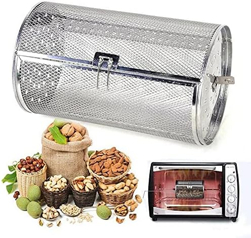 12x23cm Stainless Steel Rotisserie Grill Roaster Drum Dried Baking Coffee Bean Nut Oven Basket BBQ Grill Cage Kit