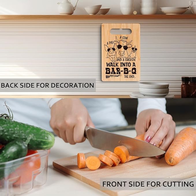 Funny Charcuterie Board BBQ Barbecue Cutting Board Decor Gifts for Fathers Day Birthday Gifts for Men Meat Lover Gift for Dad Kitchen Accessories Bamboo Decorative Cutting Boards for Kitchen