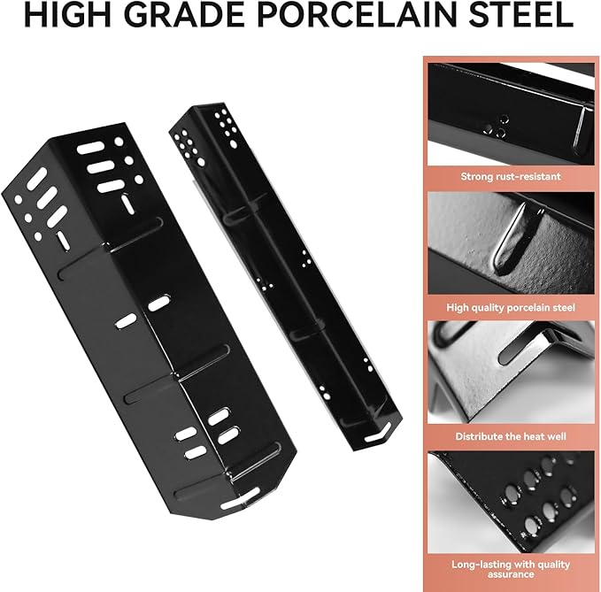 Grill Parts for Dyna-Glo 5 Burner DGH474CRP DGH483CRP DGH485CRP, Dyna-Glo 4 Burner DGH450CRP Dyna-Glo 3 Burner DGH373CRP, Porcelain Heat Plate Stainless Steel Burner for Revoace GBC1793W