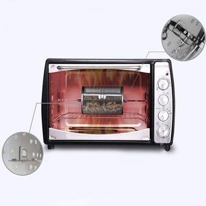 Air Fryer Rotisserie Basket, Stainless Steel Drum for 1/4 in Rod | Fits wings, fries, vegetables, nuts, and coffee beans; locking door keeps food contained while tumbling