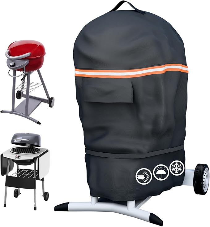 EVRBUL Electric Grill Cover Compatible with Char-Broil Patio Bistro, Waterproof Heavy Duty 420D Electric Grill Cover, Small BBQ Cover with Air Vent Windproof Straps 26" L x 24" W x 38" H