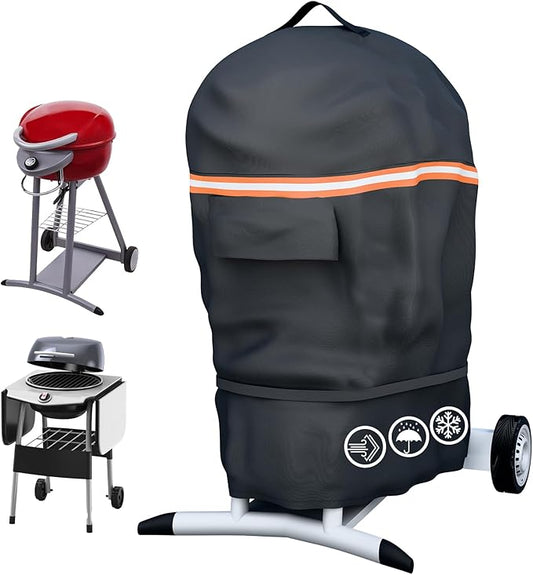 EVRBUL Electric Grill Cover Compatible with Char-Broil Patio Bistro, Waterproof Heavy Duty 420D Electric Grill Cover, Small BBQ Cover with Air Vent Windproof Straps 26" L x 24" W x 38" H