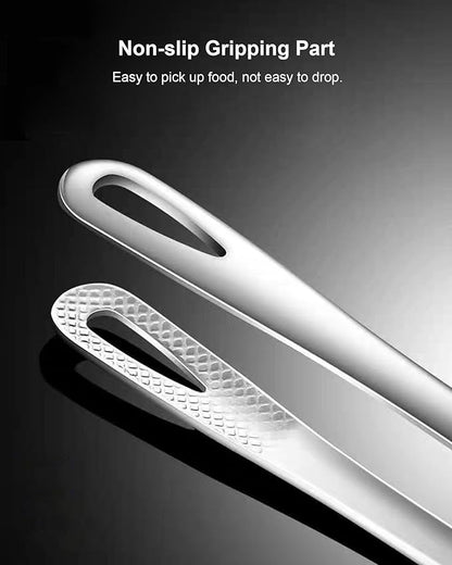4 Pcs 11 Inches Korean BBQ Tongs Stainless Steel Grill Tongs Cooking Tweezers Japanese Barbecue Tong Kitchen Tong For Cooking Pasta Salads Buffet Food Serving
