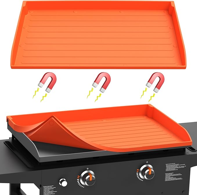 Silicone Griddle Mat Cover for Blackstone - 28 Inch Full-Edge Coverage Magnetic Silicone Grill Cover, Heavy Duty Food Grade Griddle Protective Mat, Keep Your Grill Clean and Rust-Free