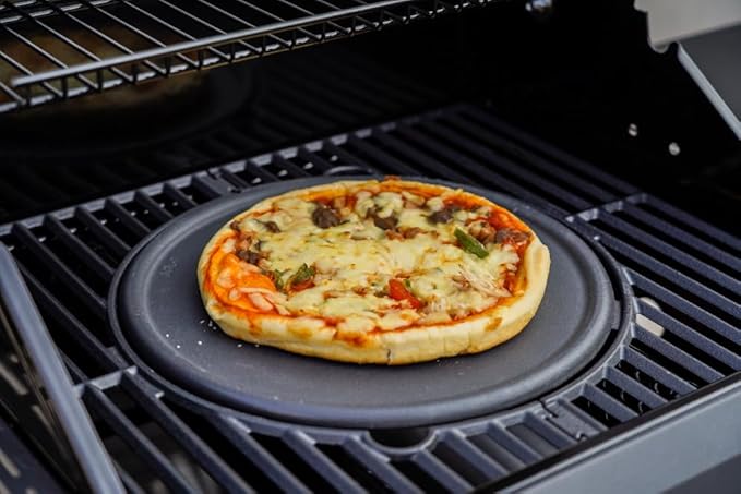 Monument Grills 12-Inch Reversible Round Porcelain Coated Cast Iron Cooking Plate