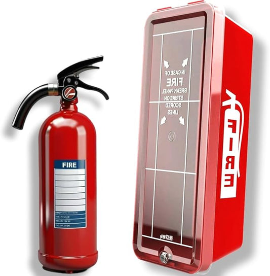 ISOP PVC Fire Extinguisher Cabinet Large for 5 kg or 10 lb - Fire Extinguisher Storage Indoor / Outdoor - Wall Mounted Fire-rescue Extinguishers Box - ABC Extinguishers Mounting - Wall-Fixed Enclosure
