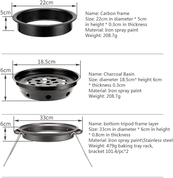 Portable Charcoal Grills for Camping Stainless Steel Small BBQ Grill, Folding Small Barbecue Grill for Outdoor Grilling Camping Hiking Picnics Cooking Tailgating Backpacking Party