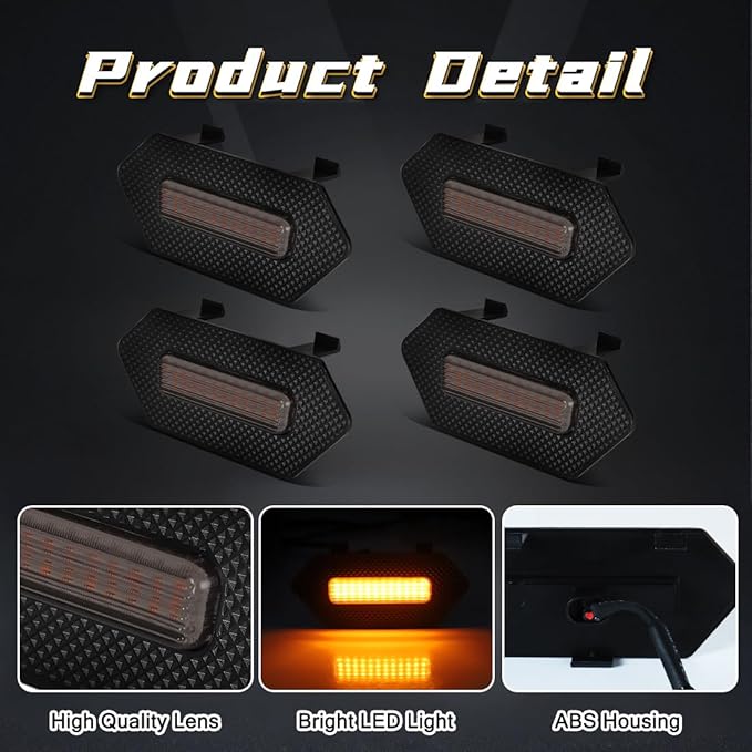 Grill Light for Toyota 4Runner TRD Pro 2025 2026, Smoked Shell Amber LED Front Grille Lights Fit for 4Runner Trailhunter