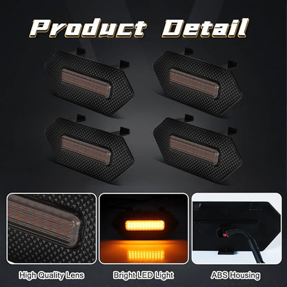 Grill Light for Toyota 4Runner TRD Pro 2025 2026, Smoked Shell Amber LED Front Grille Lights Fit for 4Runner Trailhunter